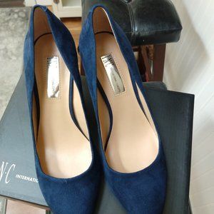 INC Blue Suede Shoes Size 8 1/2